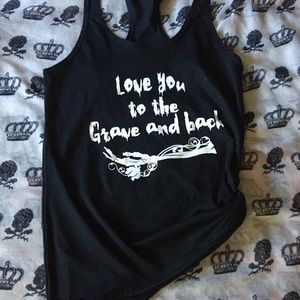 To the grave, goth, horror, racerback Tank top